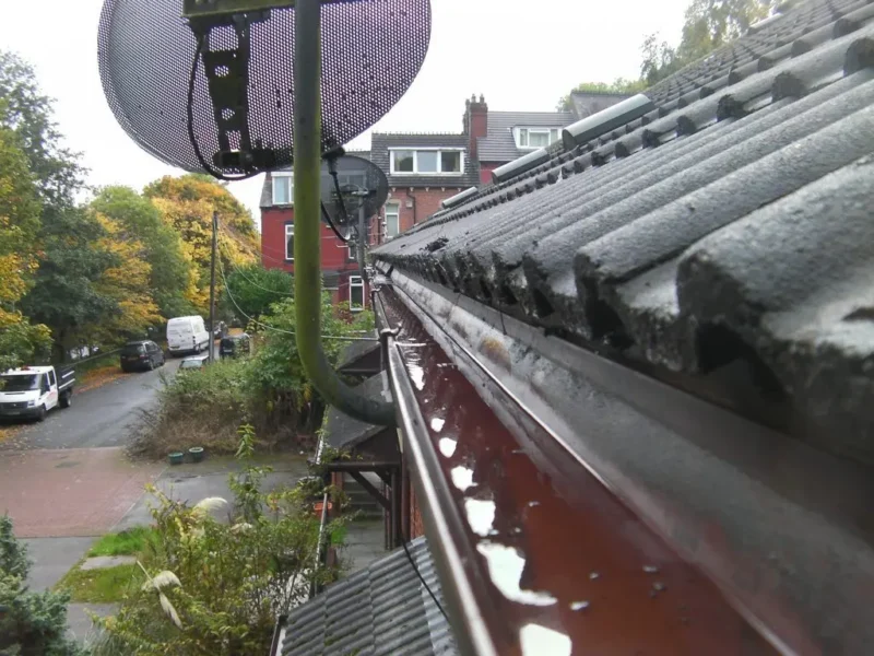 A Meanwood gutter after cleaning service.