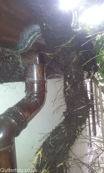 unblocked down pipe in Alwoodley where the blockage came out as a replica of the down pipe.